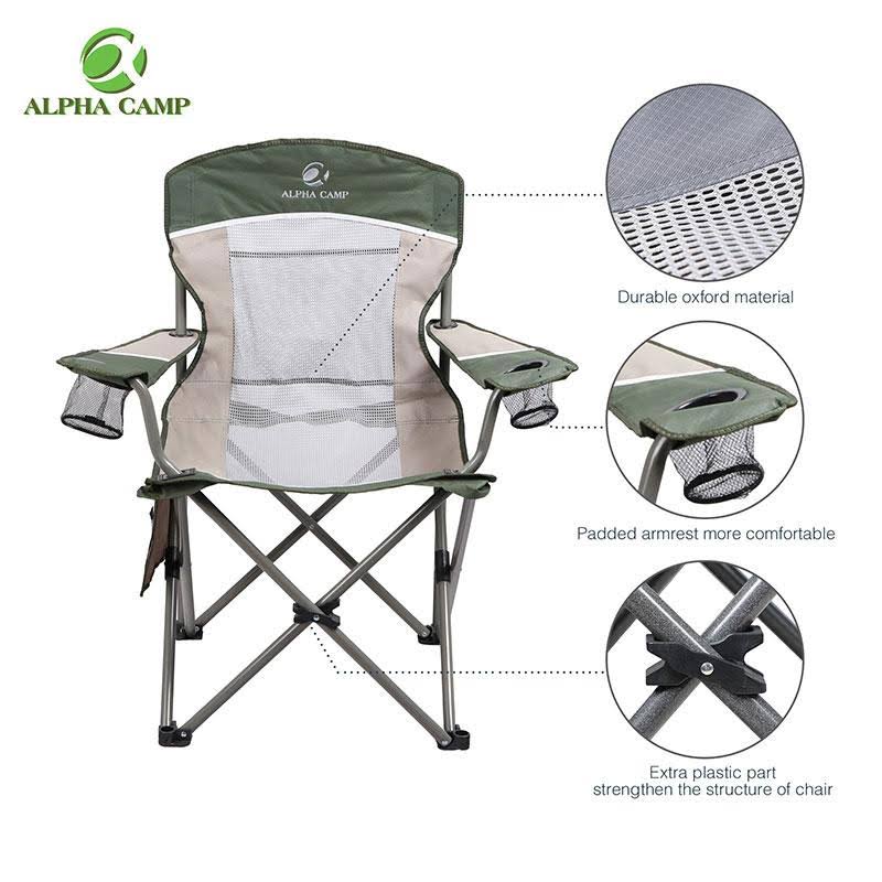 Oversized Mesh Camping Chair Red Grey Z857423