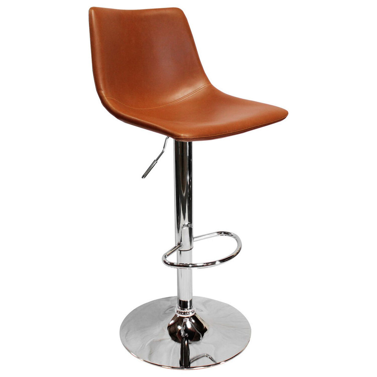 Faux Leather Adjustable Swivel Bar Stool Tan (Set of 2) B80443