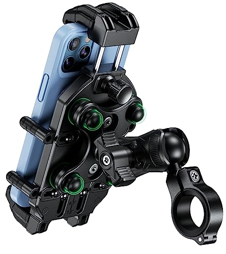 Motorcycle Phone Holder with Vibration Dampener Anti-Theft Handlebar Mount Q5272