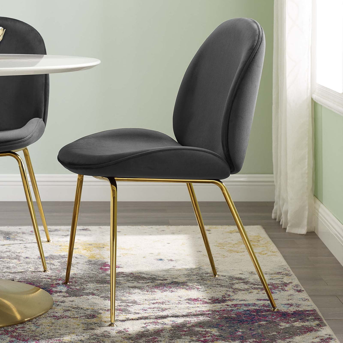 Black Velvet Dining Chair Q778
