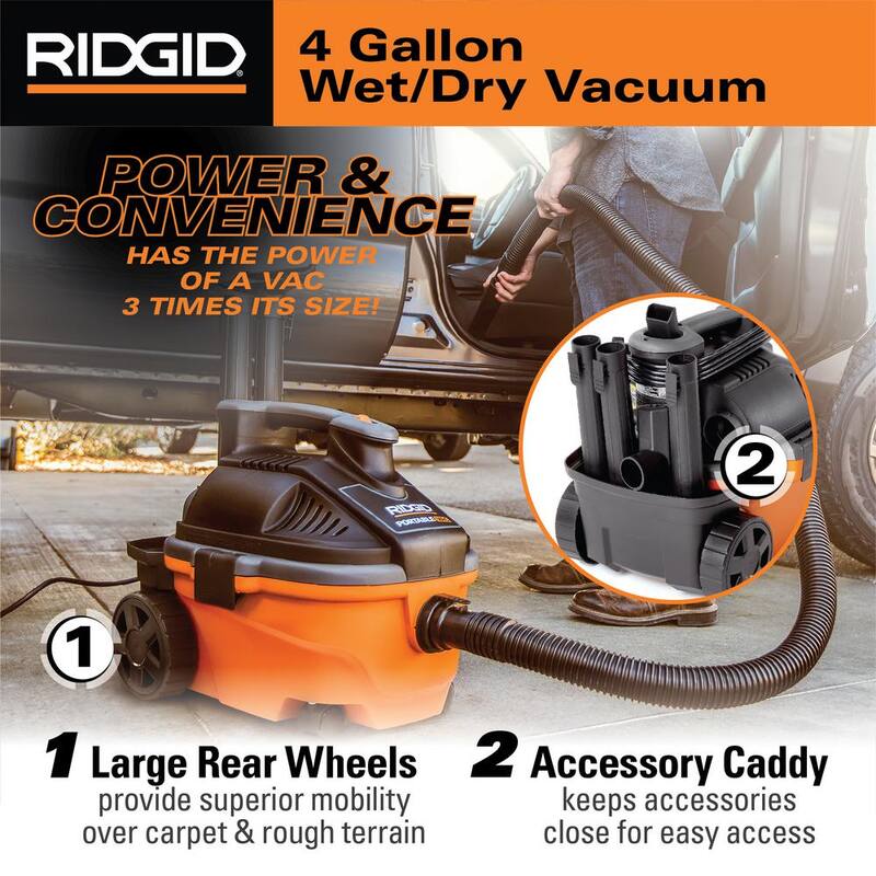 4 Gallon 5.0 Peak HP Wet/Dry Shop Vacuum S92638
