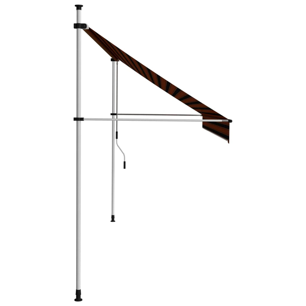 137.8" Manual Retractable Awning Orange and Brown Y979673