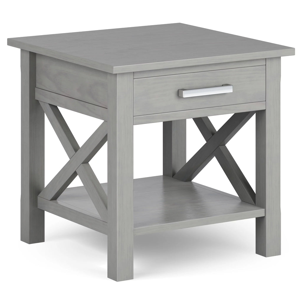 Fog Gray Square End Side Table E463662