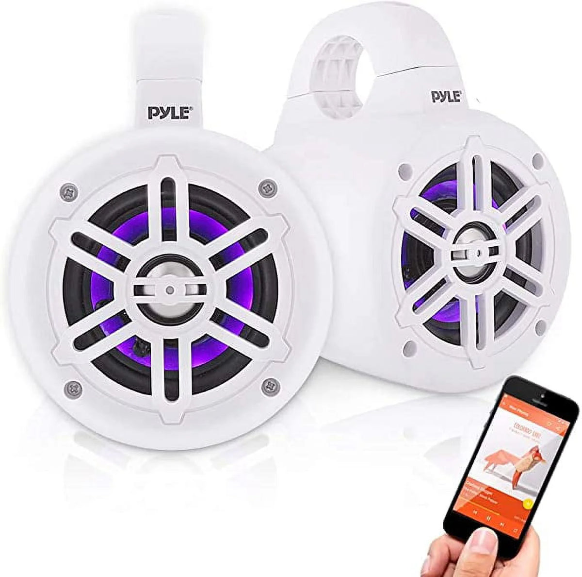 4 Inch 300 Watt Bluetooth Marine Tower Speaker System, Pair A814938