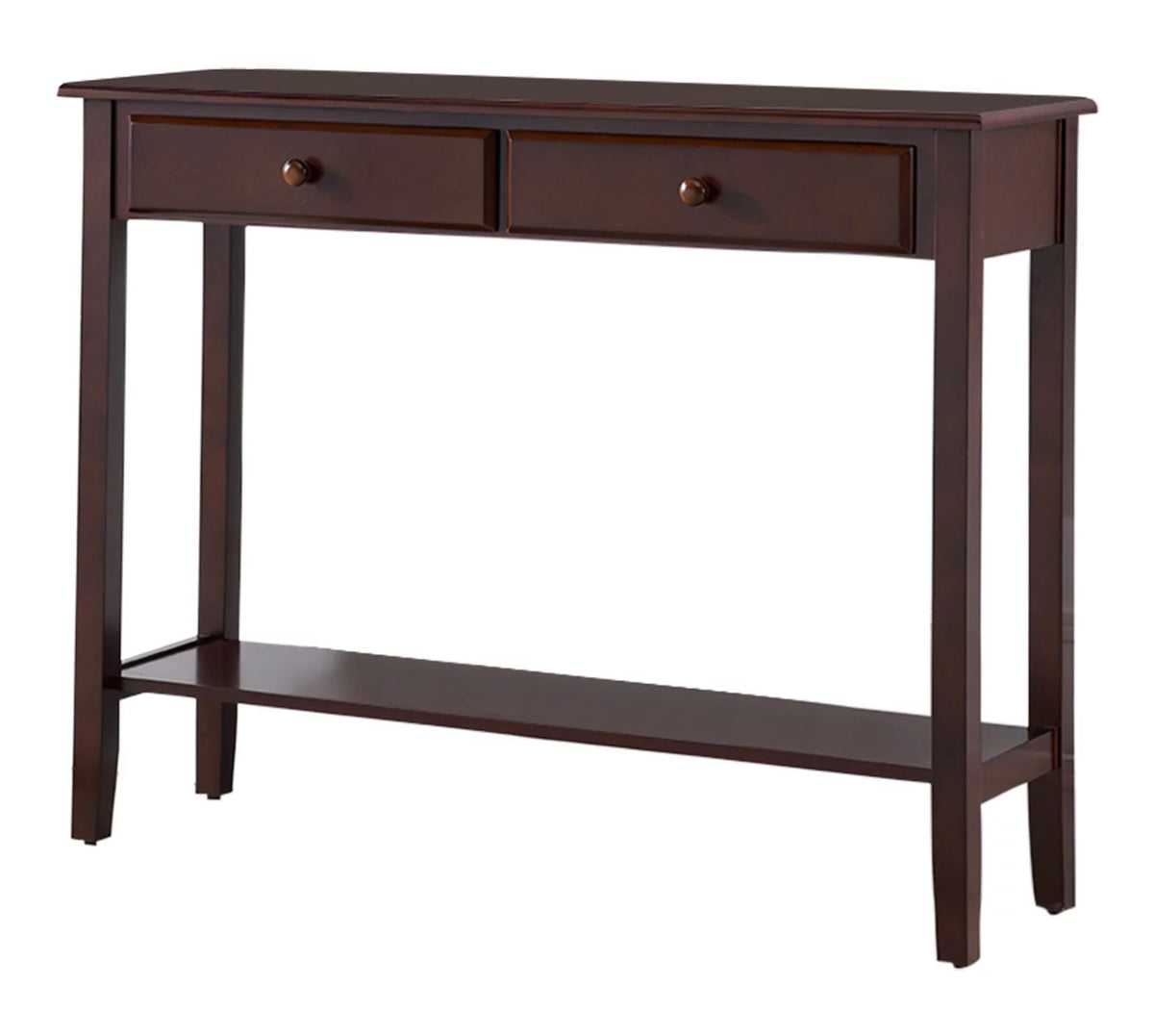 Wood Console Entryway Table with 2 Drawers & Lower Shelf U225