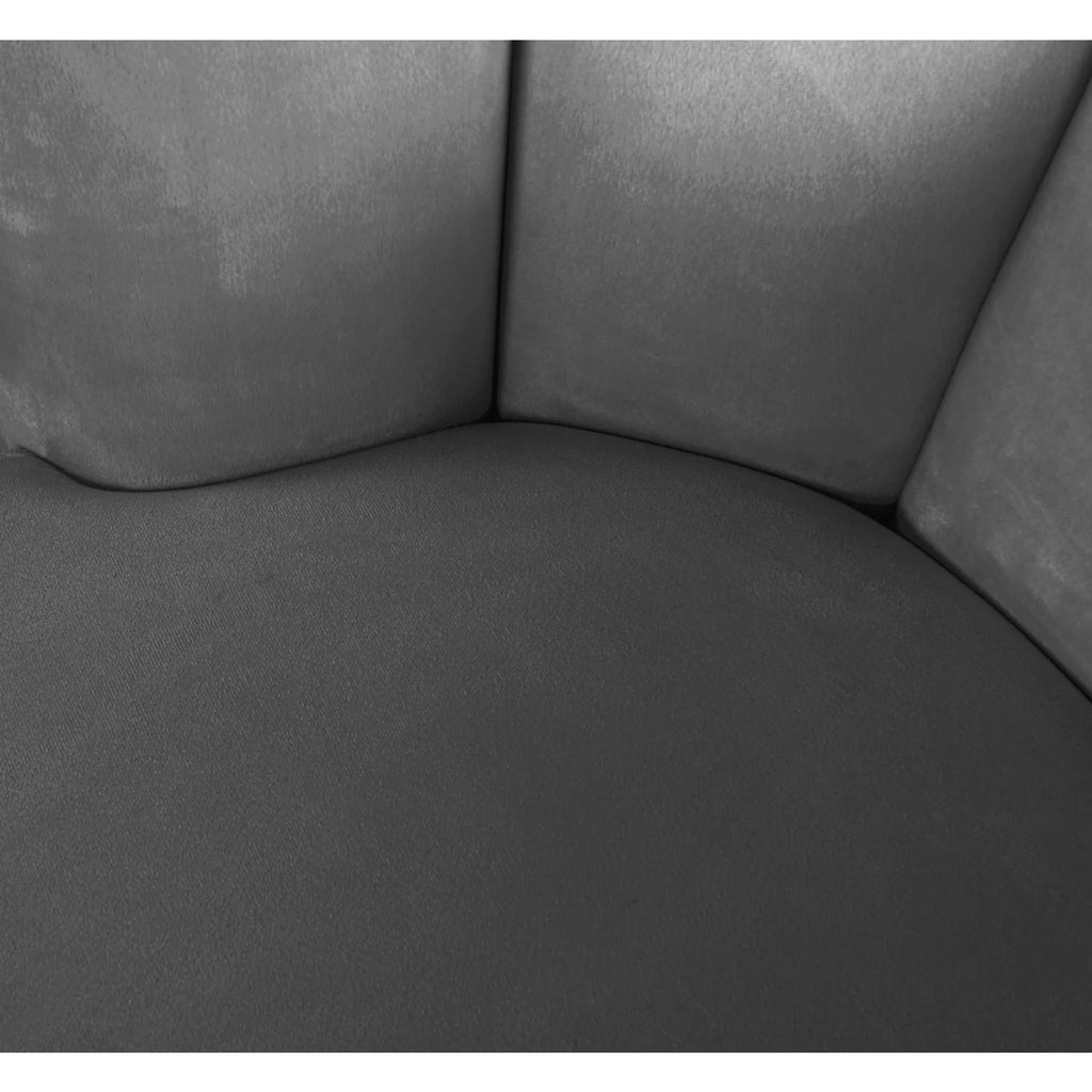 Velvet Upholstered Accent Chair with Gold Steel Swivel Base Y314751