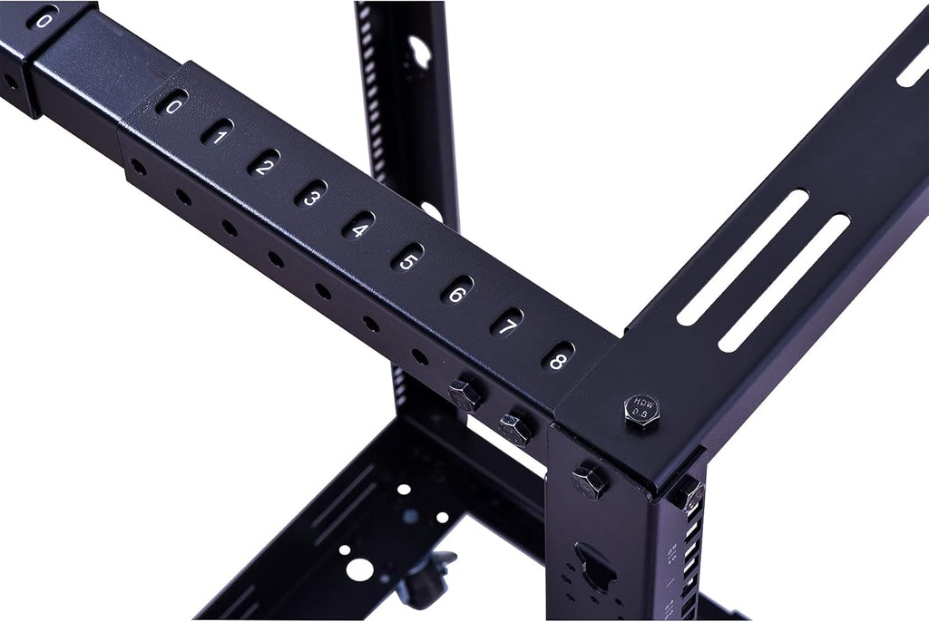 25U Open Frame Server Rack, 4 Post Adjustable Depth with Casters R235