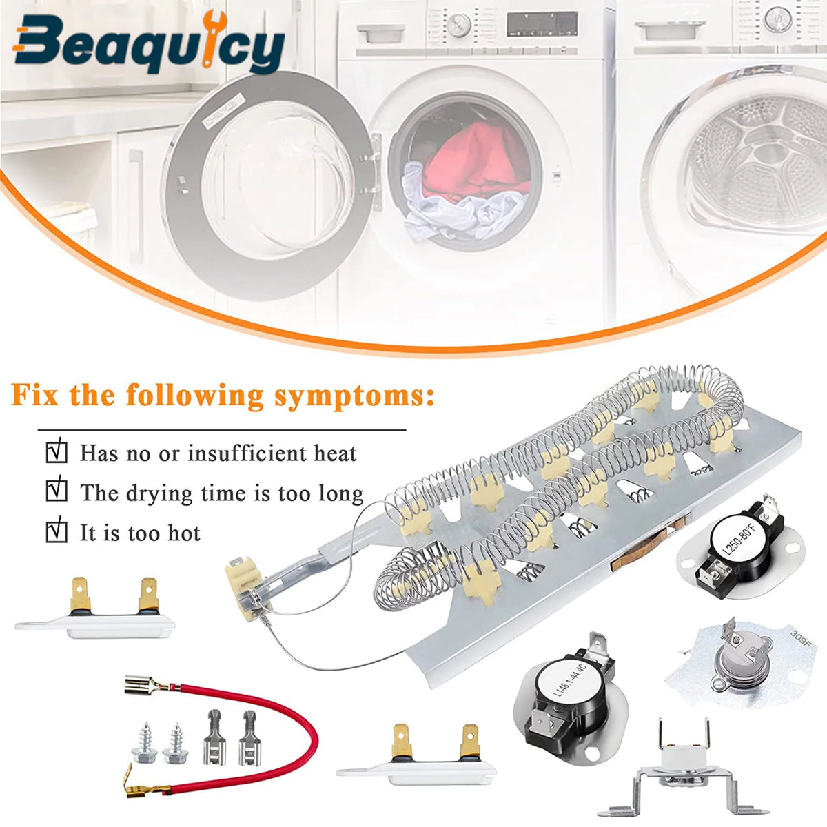 Dryer Heating Element with Thermal Fuse Kit P244183