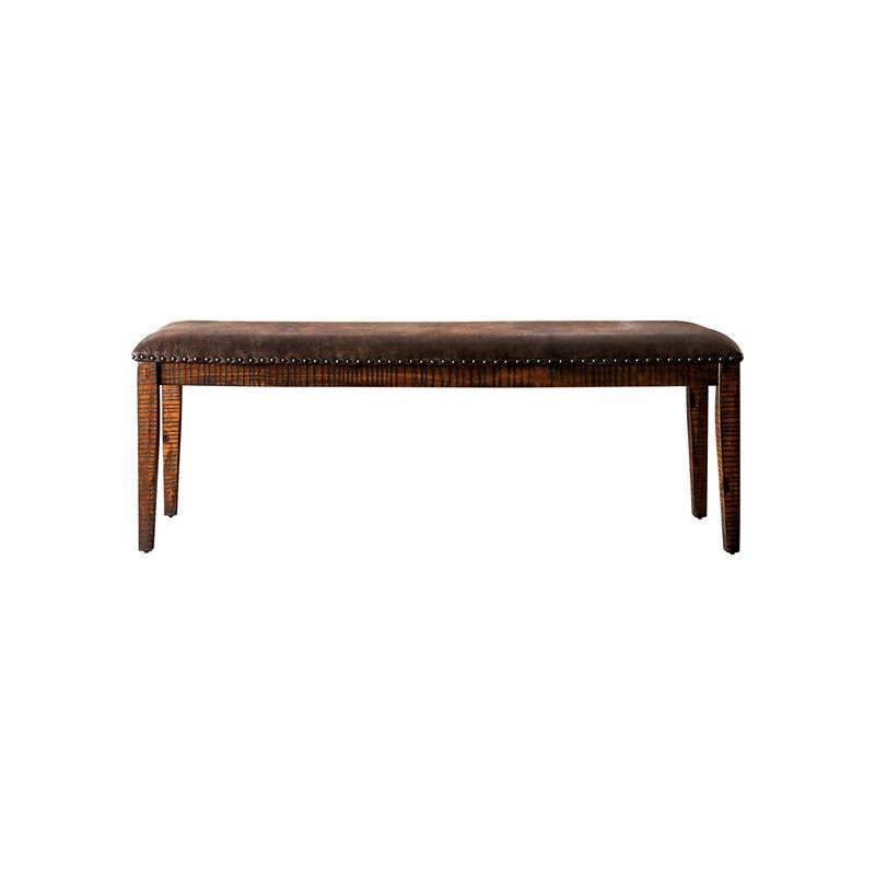 Solid Wood Nailhead Trim Bench in Dark Oak H41283