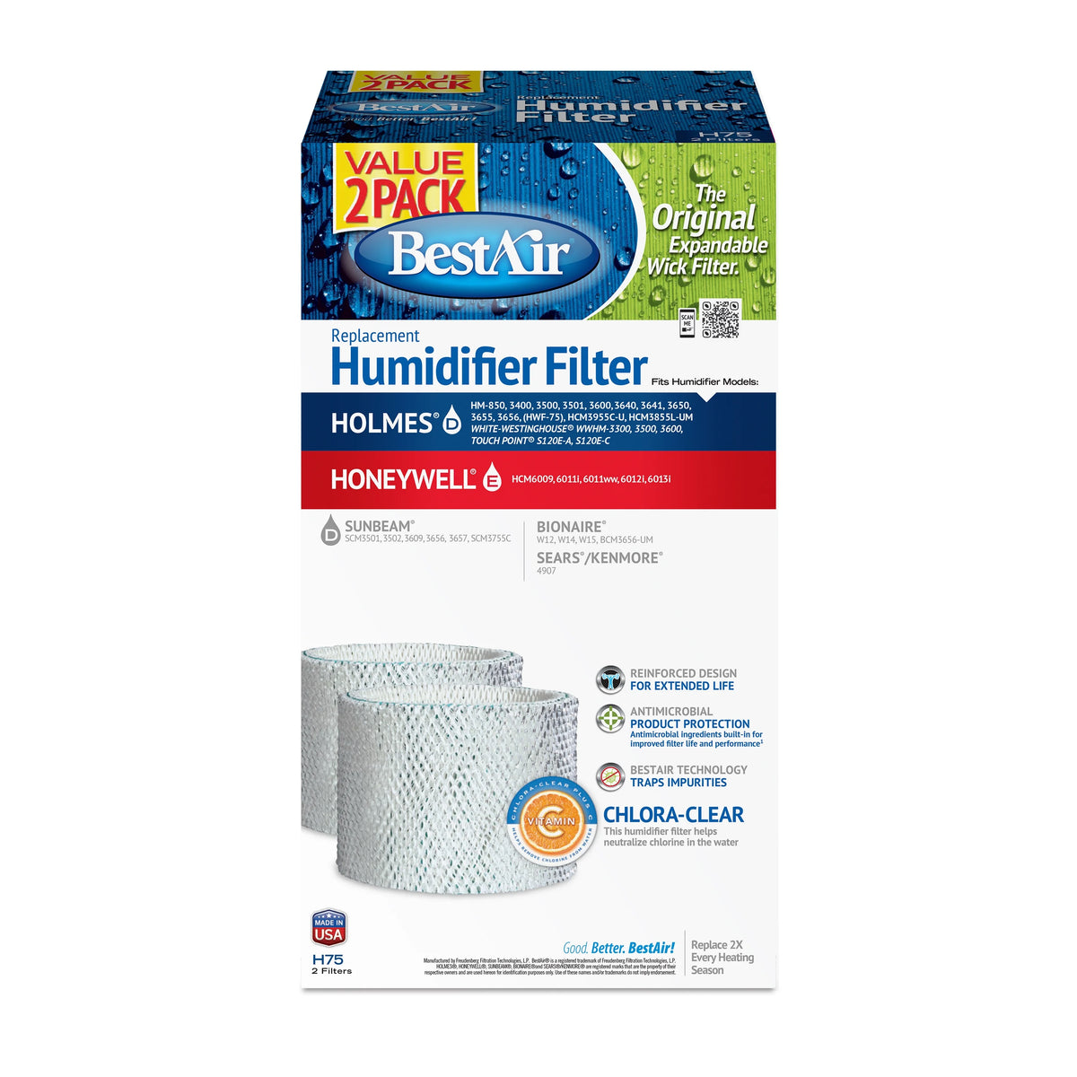 2 Pack Humidifier Replacement Paper Wick V196162