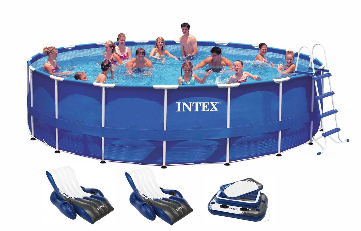18ft x 48in Round Metal Frame Above Ground Swimming Pool Set W9010