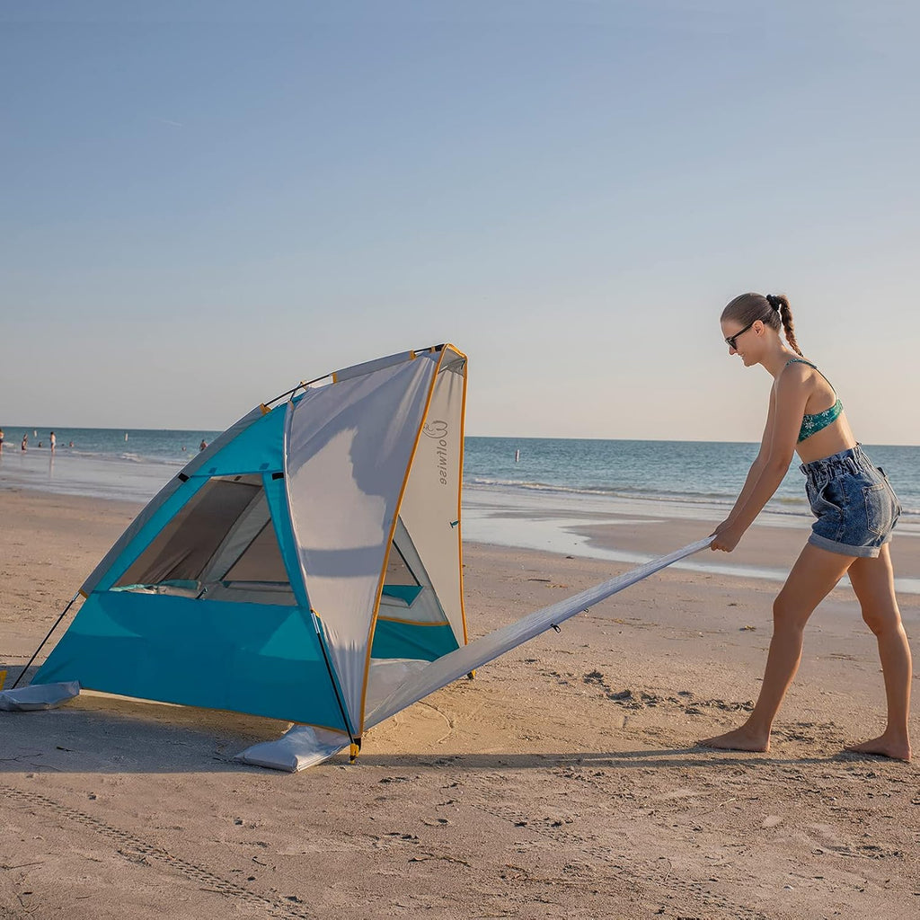 2-3 Person Portable Beach Tent UPF 50+ Sun Shade Canopy X9334