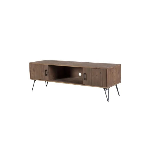 Reclaimed Wood Media TV Stand with Storage Cabinet I411
