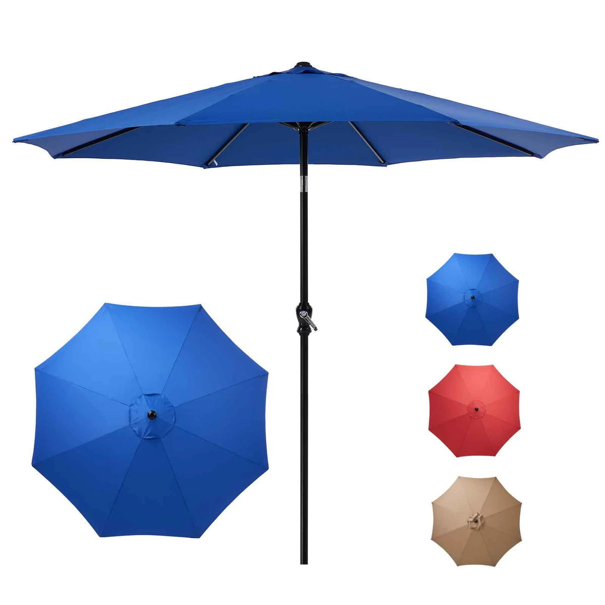 9-FT Outdoor Patio Umbrella with Push Button Tilt and Crank E81987
