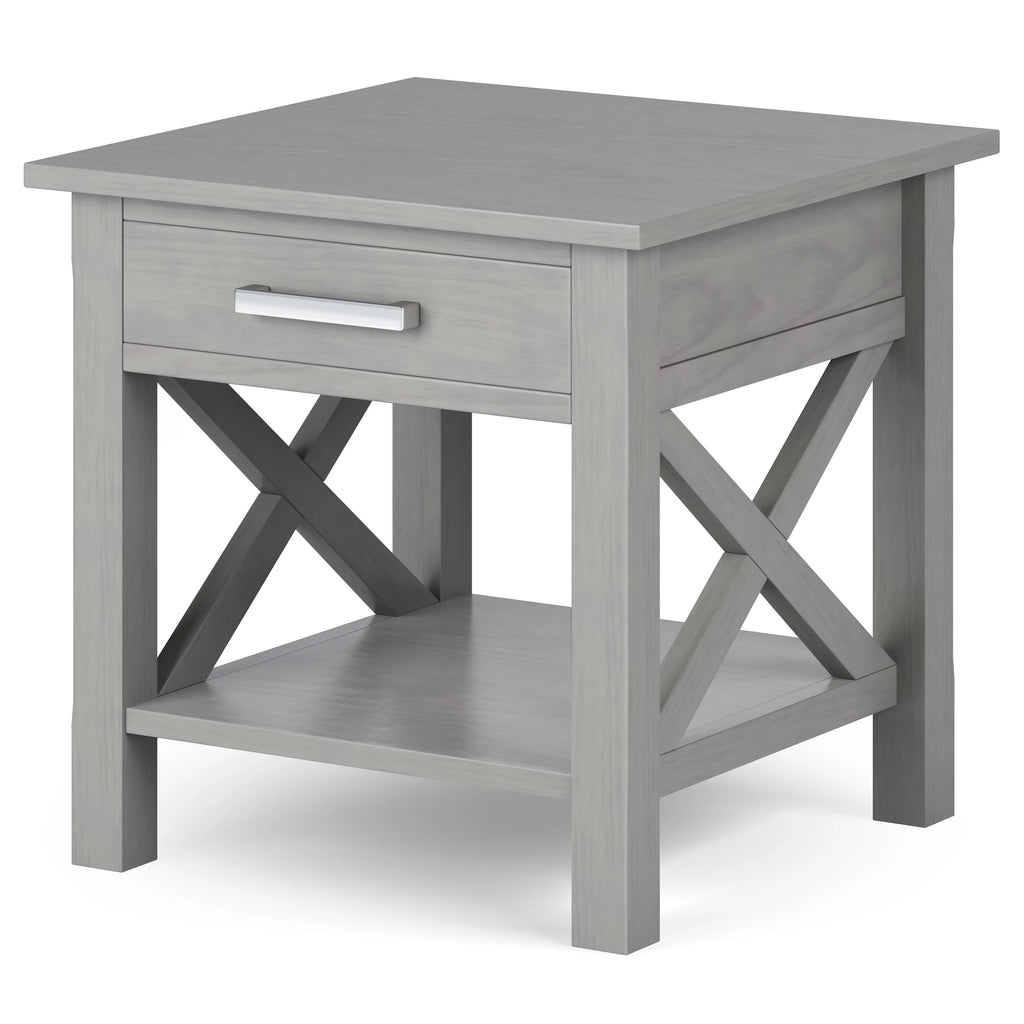 Fog Gray Square End Side Table E463662