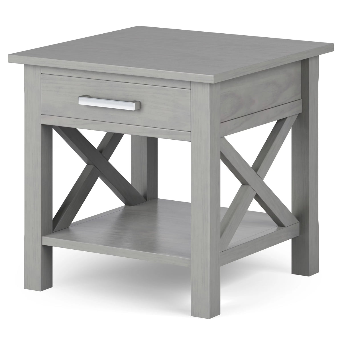 Fog Gray Square End Side Table E463662