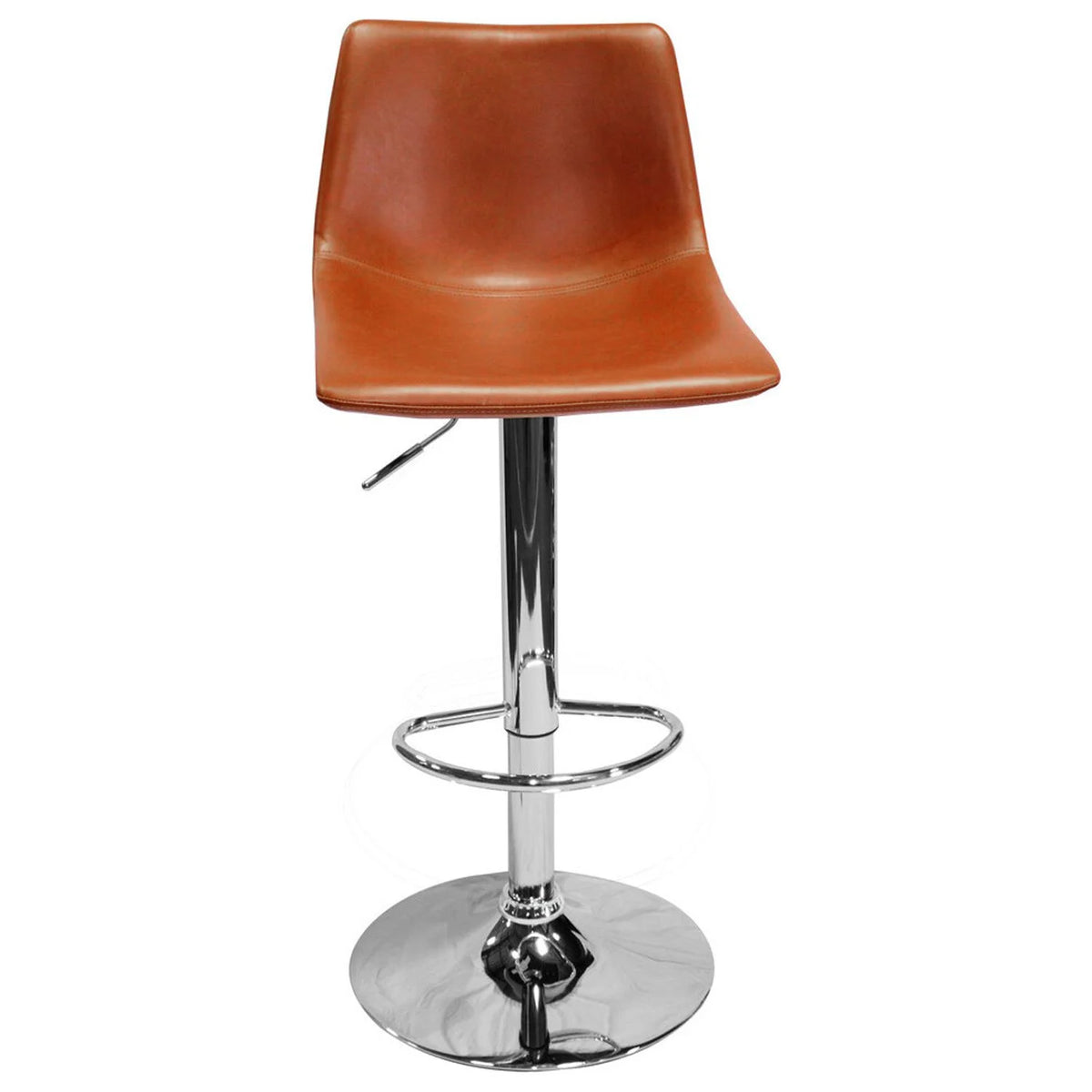 Faux Leather Adjustable Swivel Bar Stool Tan (Set of 2) B80443