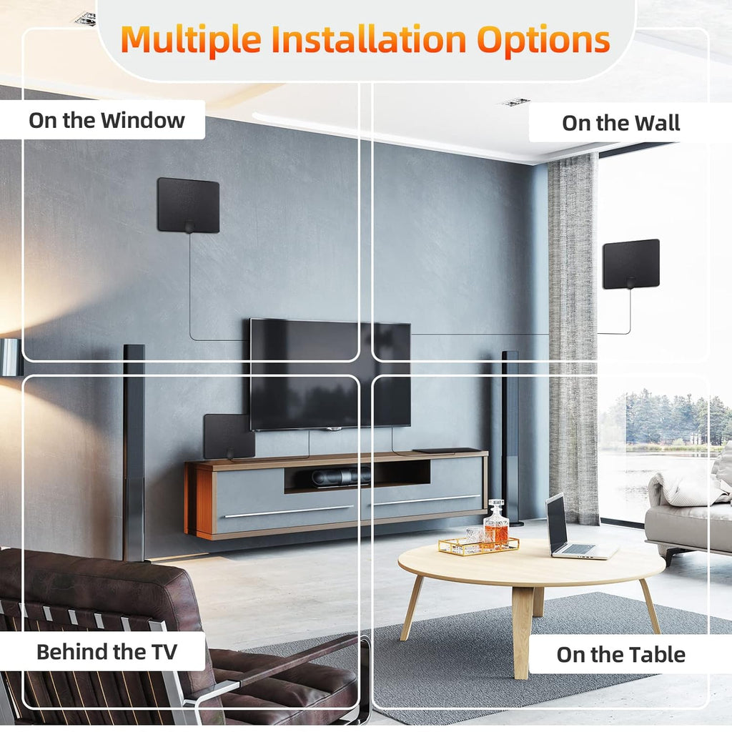 Amplified Digital TV Antenna with Signal Booster, 16ft Coaxial Cable, Pack of 2 G701