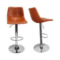 Faux Leather Adjustable Swivel Bar Stool Tan (Set of 2) B80443