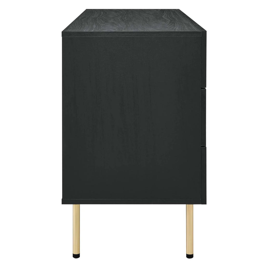 Black Wood Dresser Drawer Chest V508