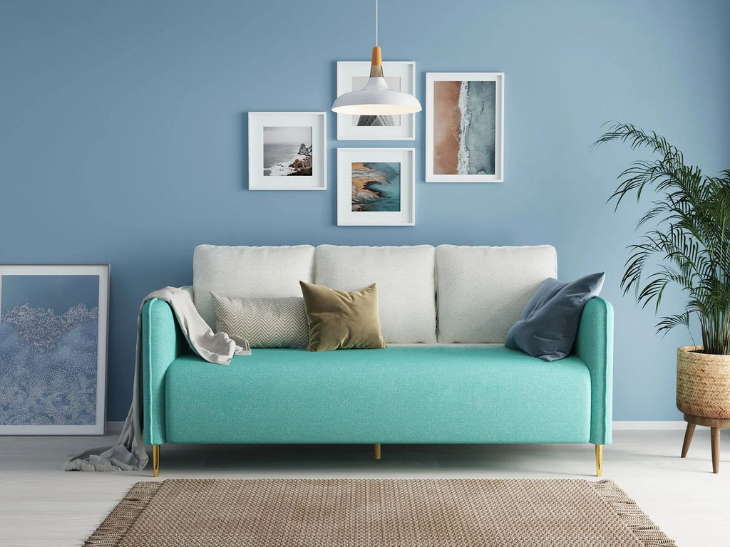 Transitional Futon Sofa with Metal Legs D4137