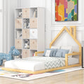 Twin Size Floor Bed with House-Shaped Headboard F932