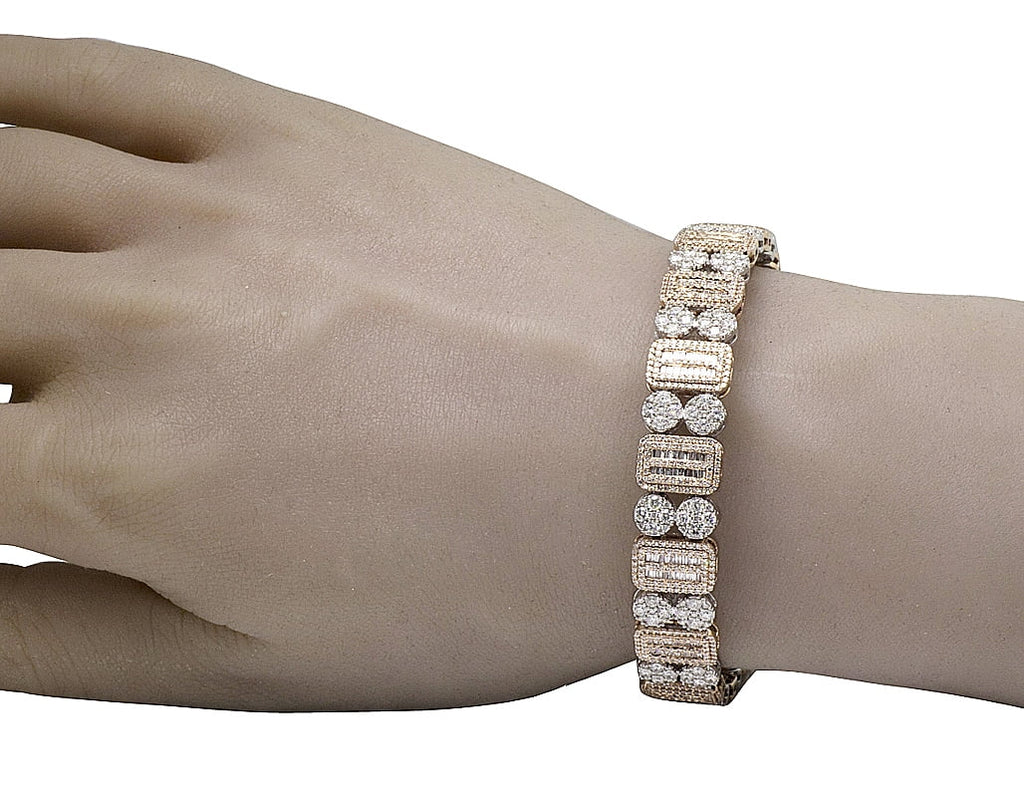 Two Tone Diamond Bracelet 11.75CT 8.5" U14673