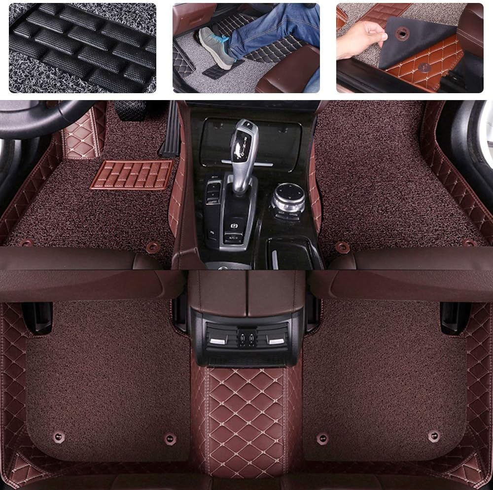 Double Layer Pu Leather & PVC Non-Slip Car Floor Mats D3330