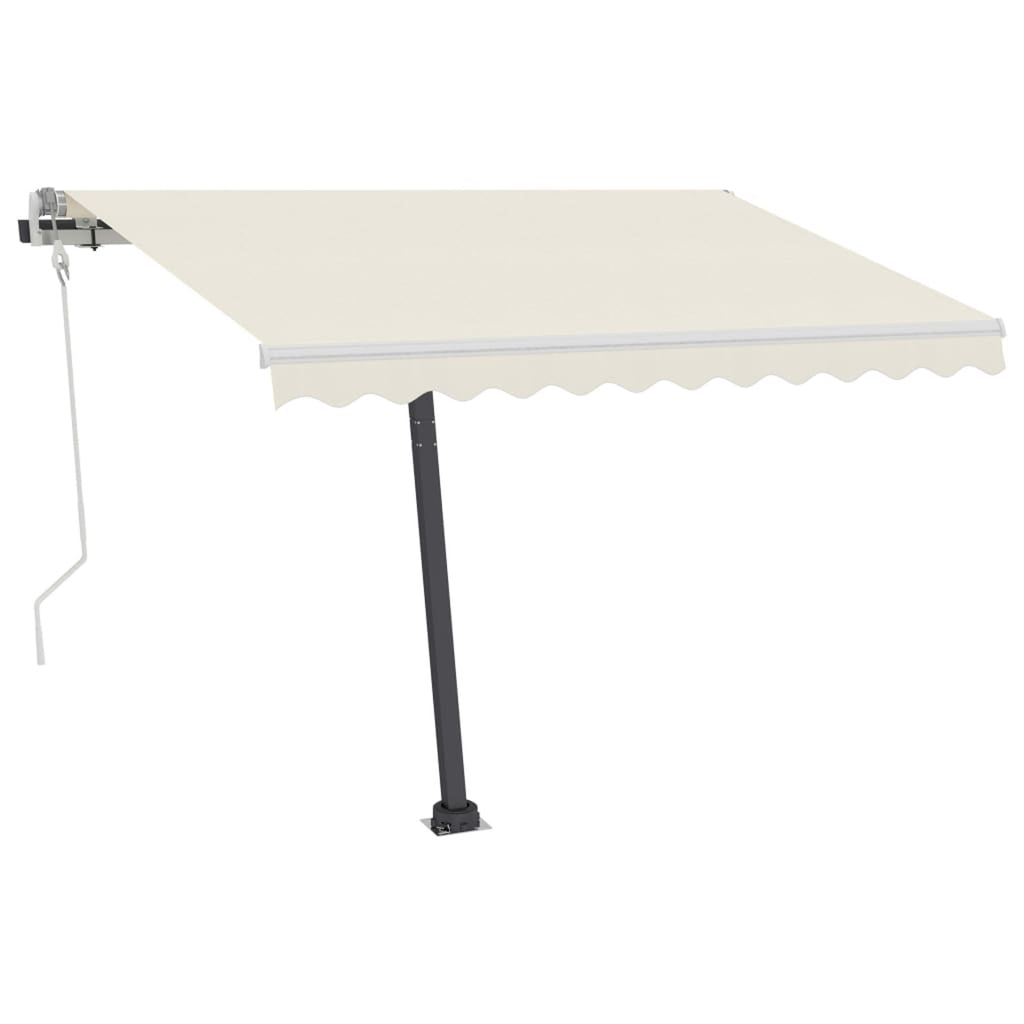 Cream Retractable Awning with LED X526504