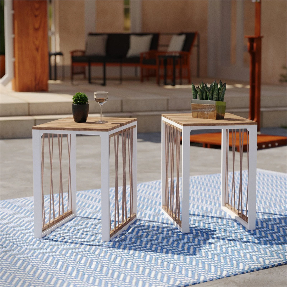 Set of 2 Natural Outdoor End Table R758