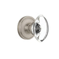 Satin Nickel Oval Crystal Glass Door Knob Z249766
