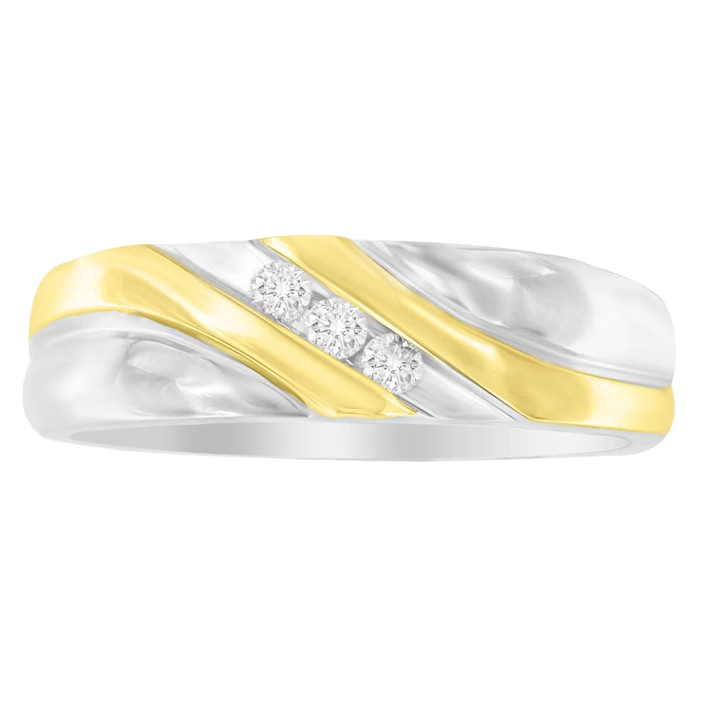 10k Two-Toned Gold Diamond 3-Stone Ring P54397