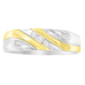 10k Two-Toned Gold Diamond 3-Stone Ring P54397