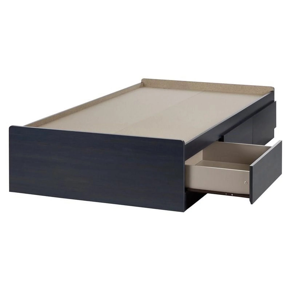 Blue Wood Twin Mates Bed with 3 Drawers H226