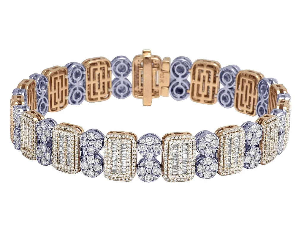Two Tone Diamond Bracelet 11.75CT 8.5" U14673