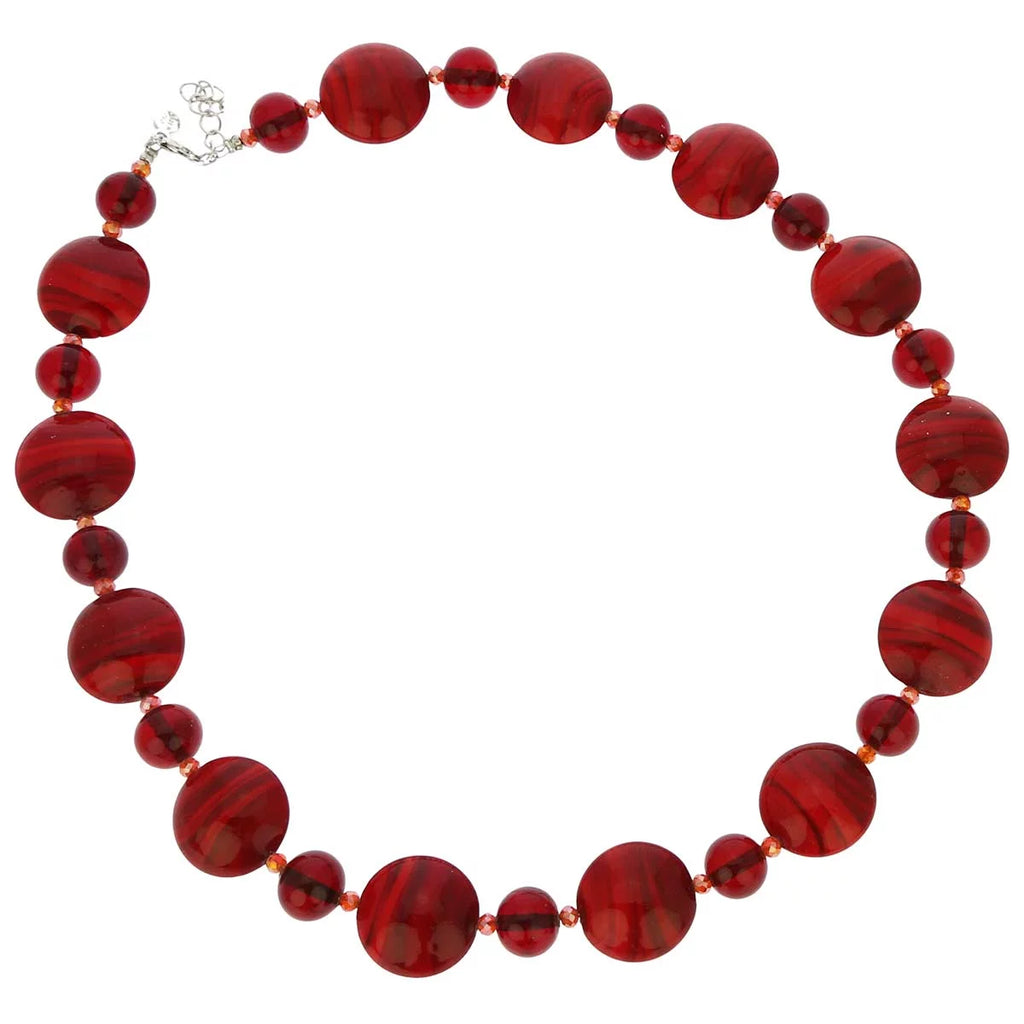 Ruby Red Murano Glass Necklace I889