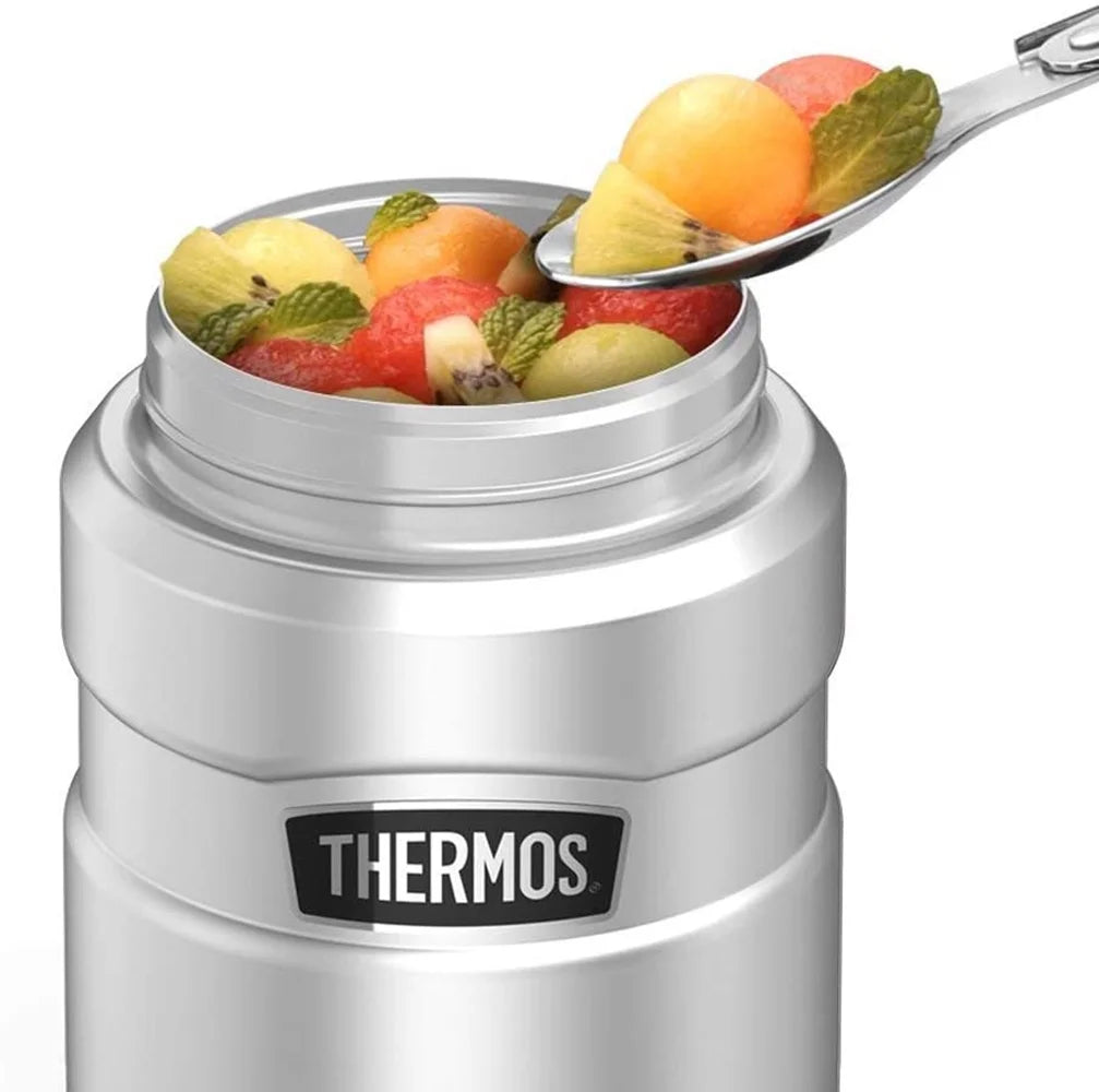 Stainless Steel Food Jar with Folding Spoon, 16oz Z7448