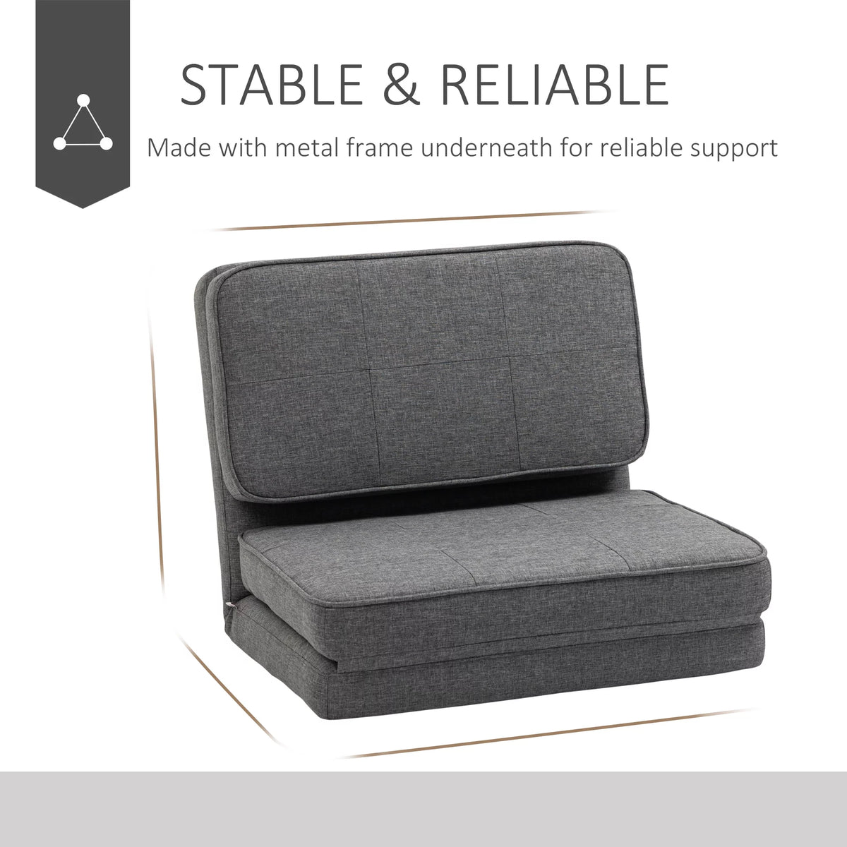 Dark Grey Convertible Flip Chair X55523