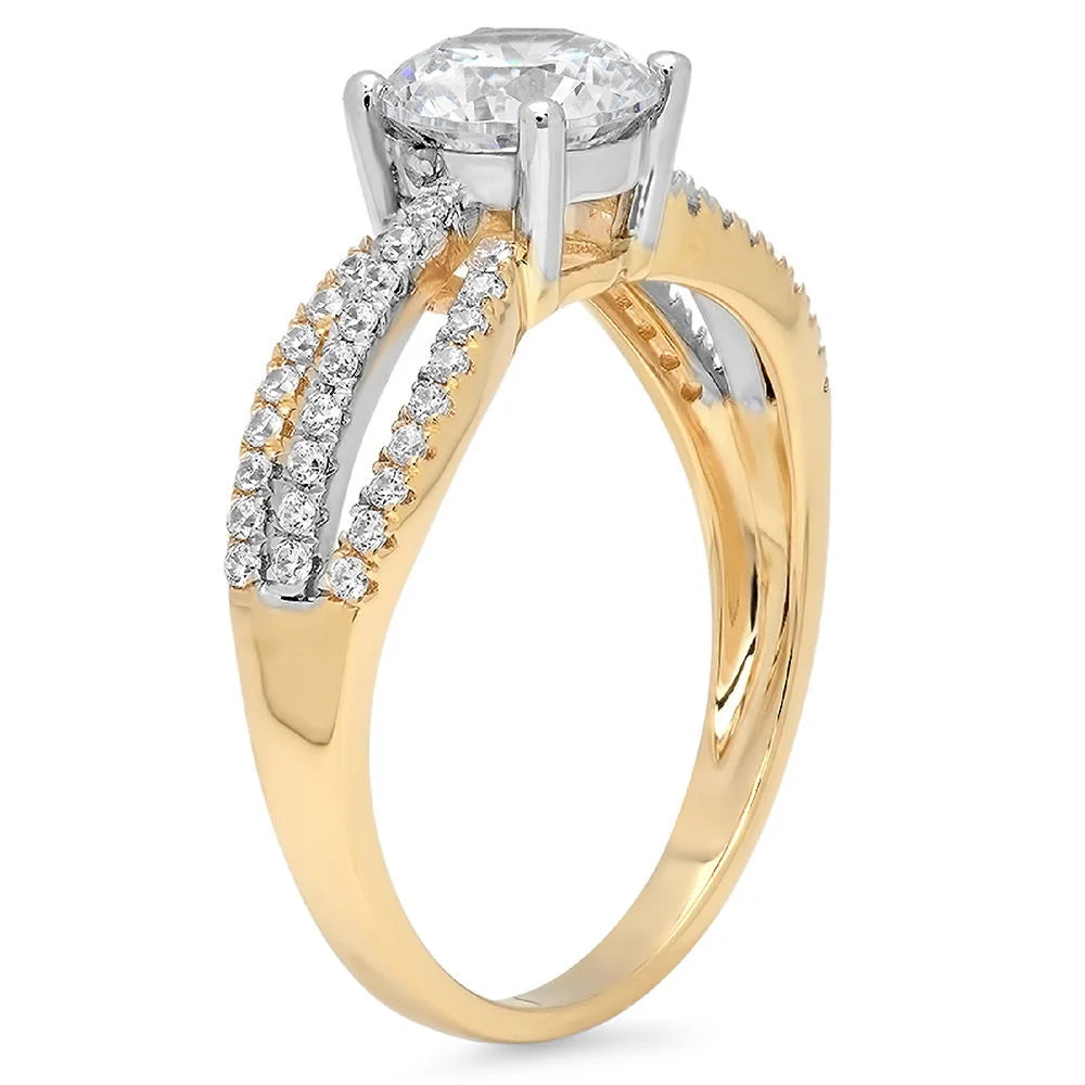 14K Yellow White Gold Diamond Engagement Ring W73436