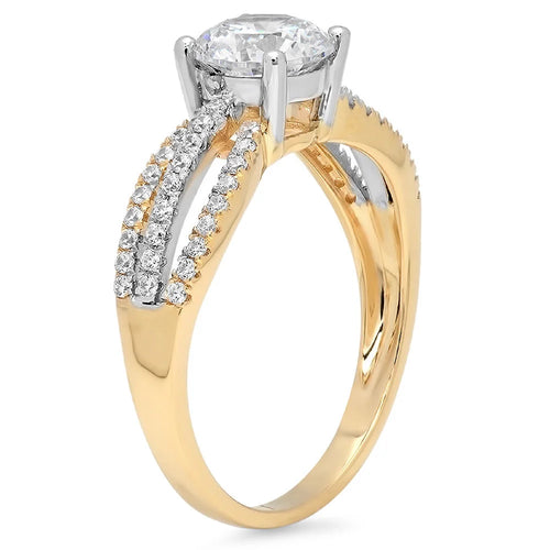 14K Yellow White Gold Diamond Engagement Ring W73436