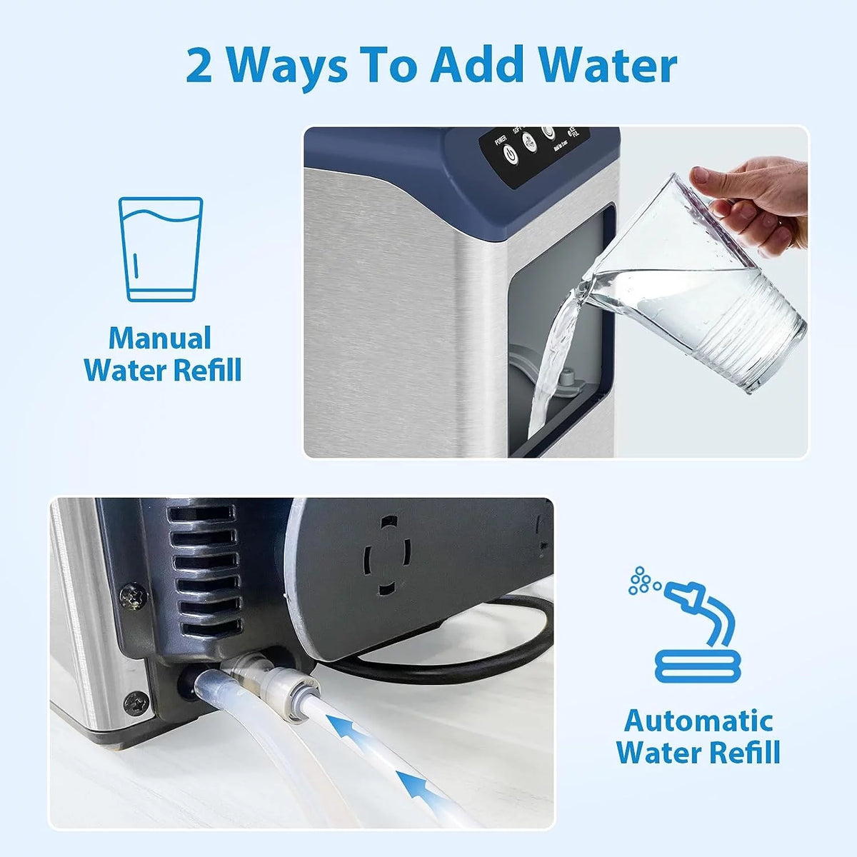 Nugget Ice Maker Countertop, 55 lbs/Day, Self-Cleaning, Stainless Steel Z45262