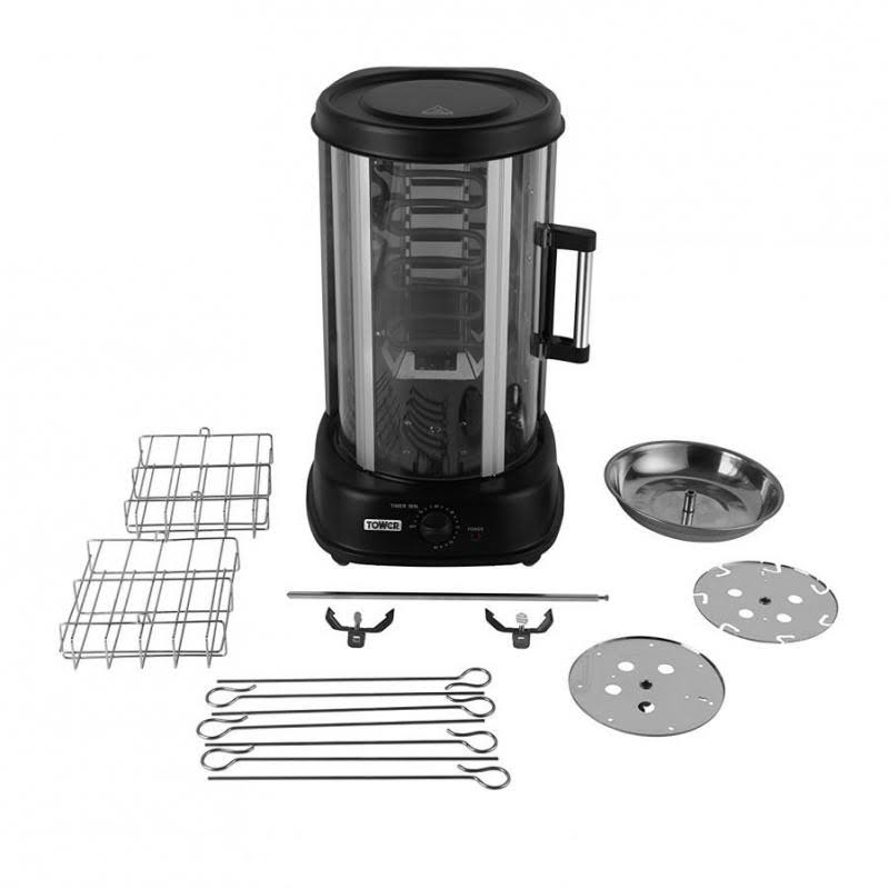 Rotating Vertical Rotisserie Grill with Basket V9967