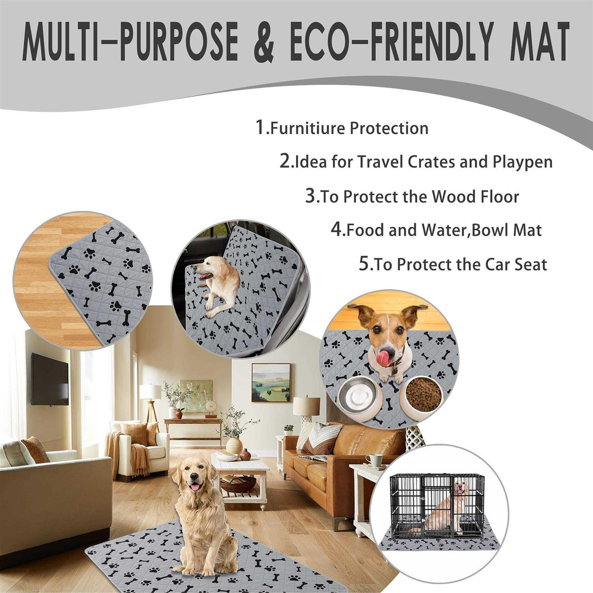 Dog Crate Pee Pads Non-Slip Puppy Pads O328474