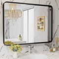 40"x 30" Black Rectangular Metal Frame Wall Mirror Y9068