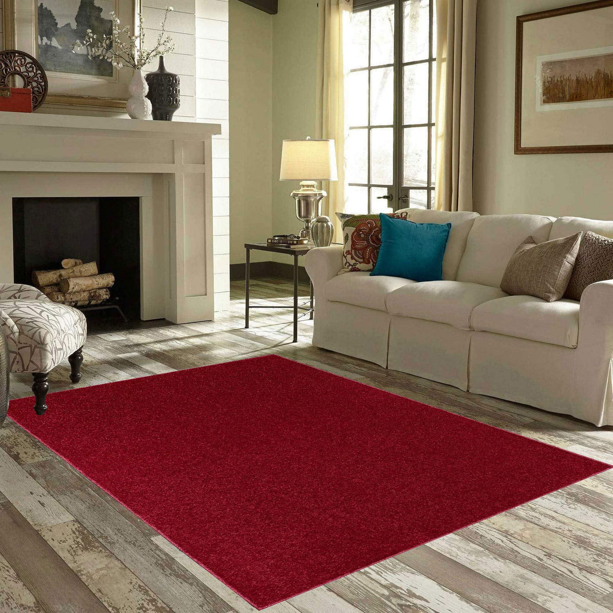 Burgundy Octagon Area Rug R351570