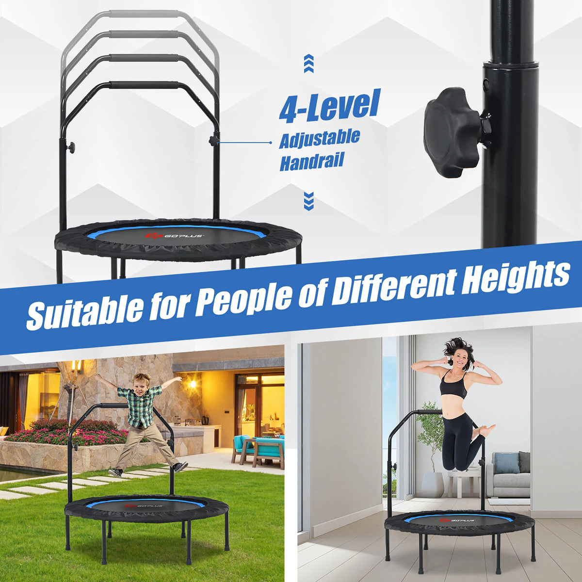 40'' Foldable Trampoline Rebounder with Resistance Bands P484
