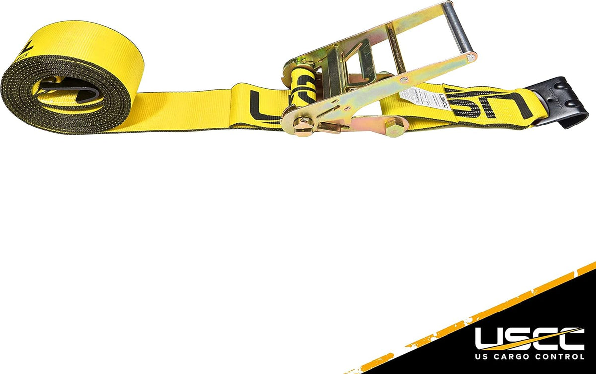 Yellow Ratchet Strap with Flat Hooks R3030