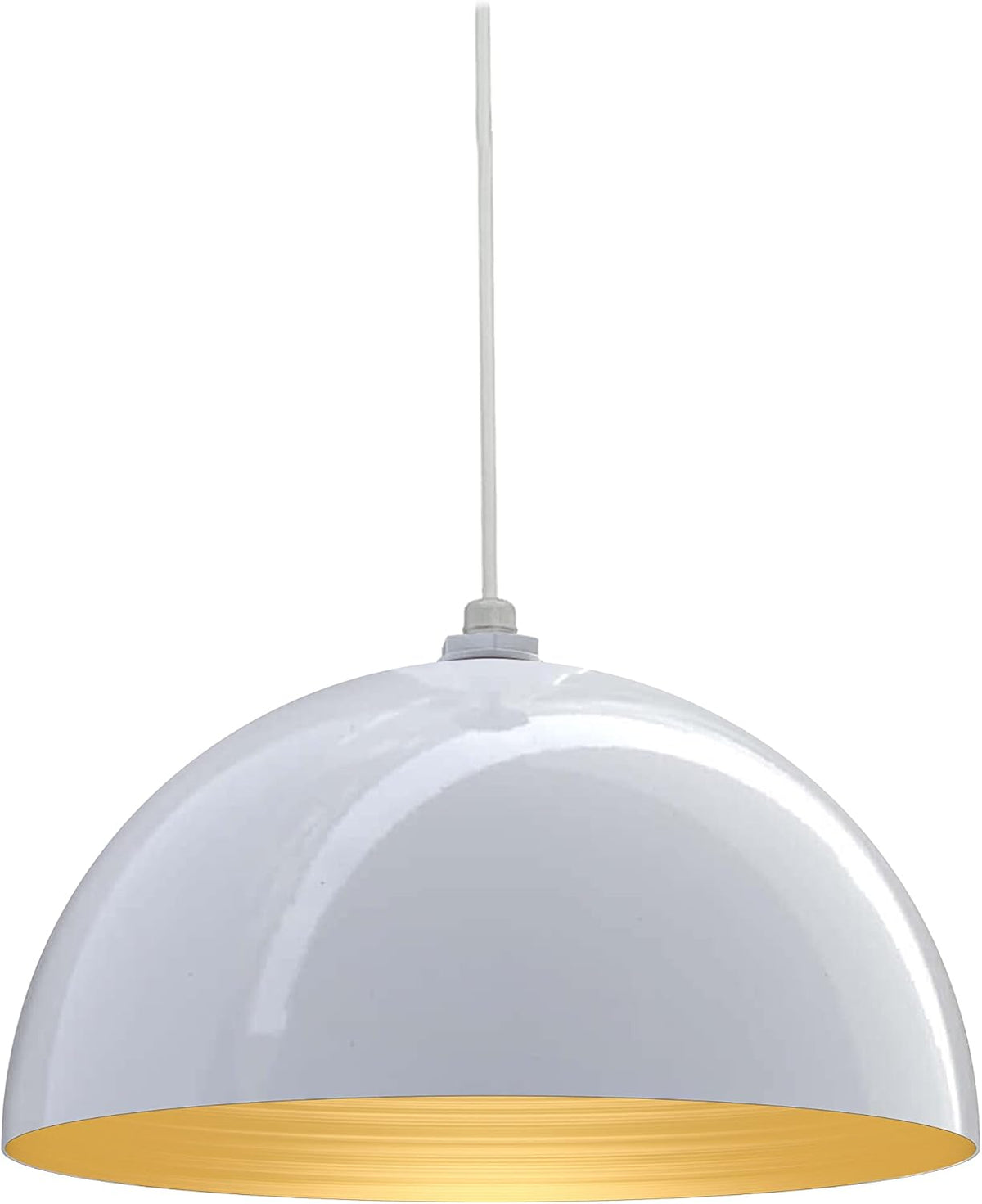 Black Matte Exterior Brass Interior Round Dome Pendant Light J293210