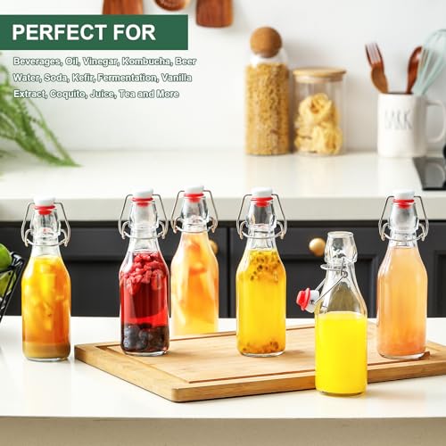 8 Pack 8.5oz Flip Top Glass Bottles T627455