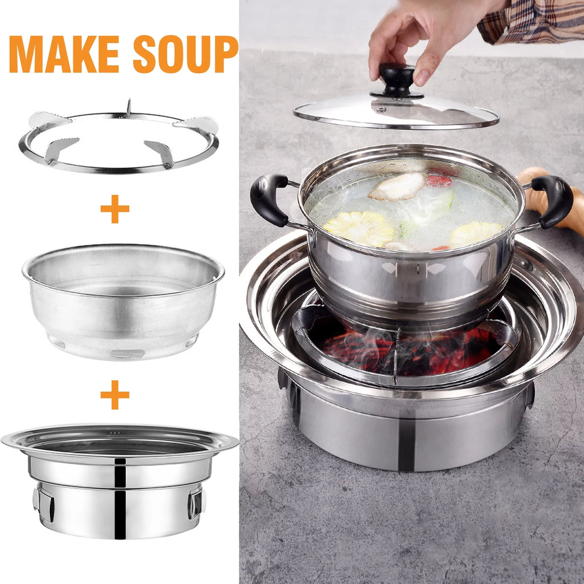 Portable Non-stick Round Charcoal BBQ Grill I81945